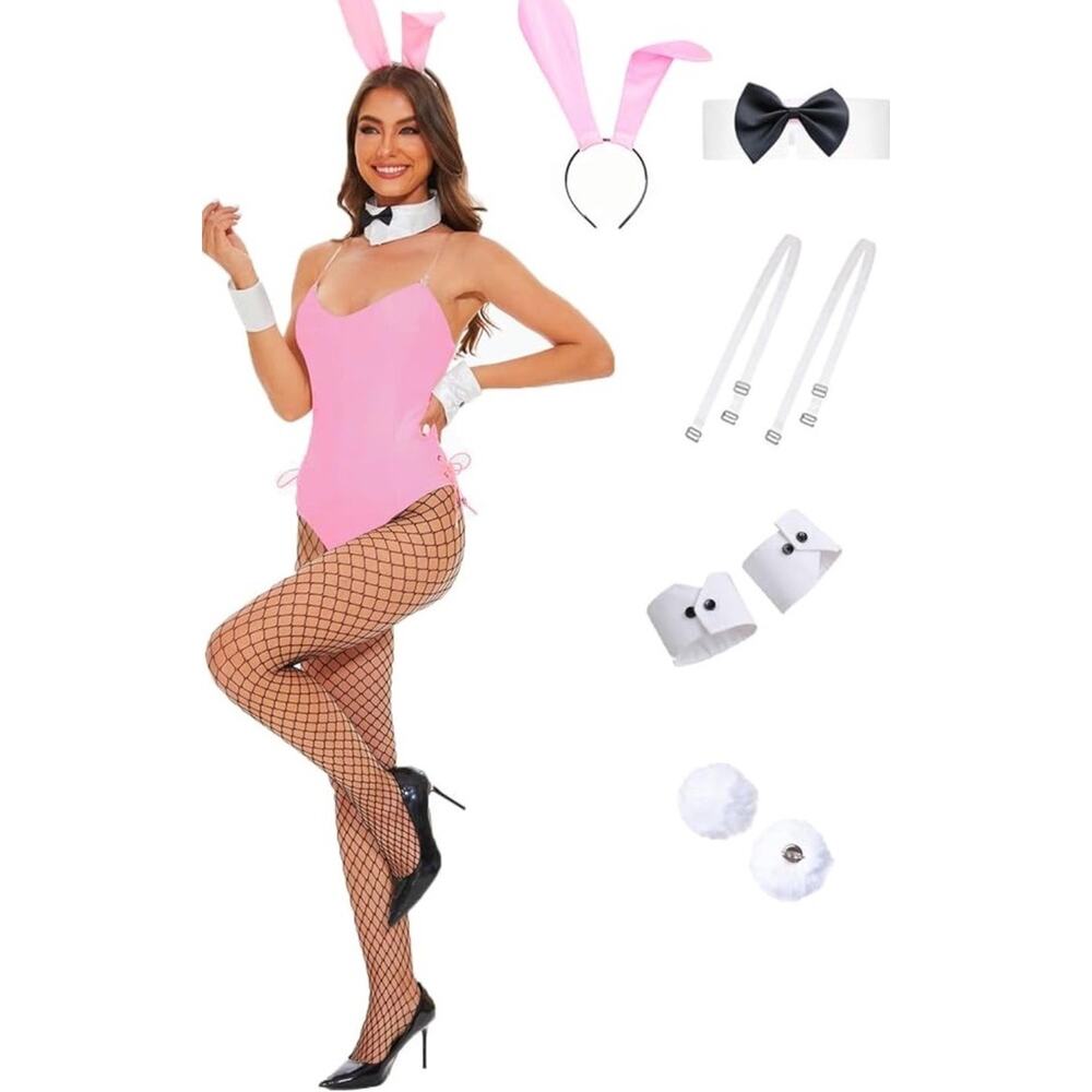NEW Feaadni Women's Halloween Cosplay Bunny Girl Costume Set Size XL